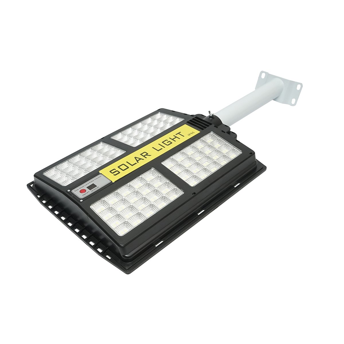Lampa solara LED iluminat stradal 200W 6500K cu panou solar 15W, baterie 15000mAh, telecomanda, prindere pe stalp IP65 Breckner Germany